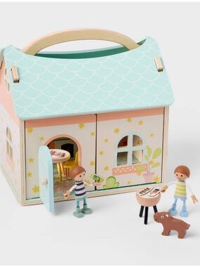 40 pc set Wooden Fold and Go Dollhouse by Gigglescape™
